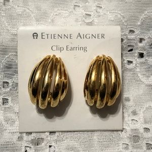 Etienne Aigner Clip On Hoop Earrings